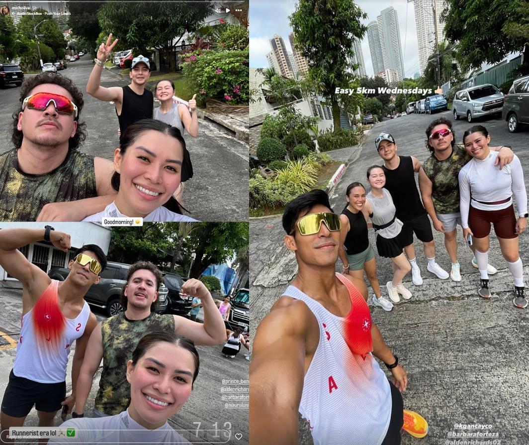 Alden Richards and Barbie Forteza enjoy morning run with friends