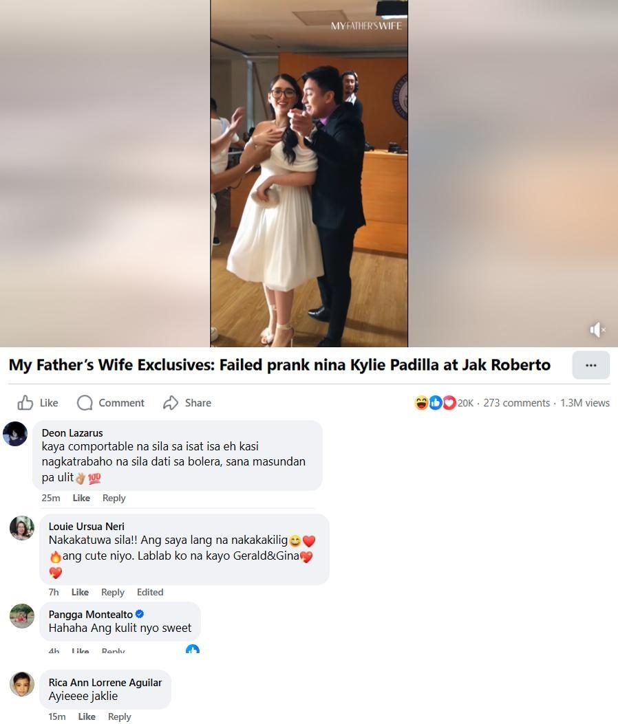 Kylie Padilla and Jak Roberto on the set of My Fathers Wife