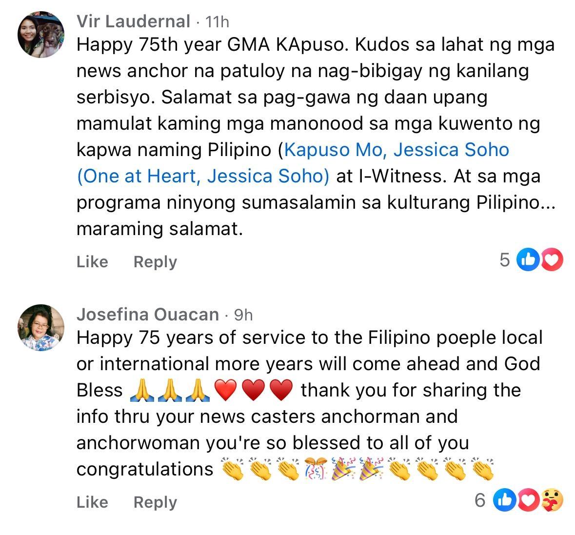 gma 75th anniversary station id comments