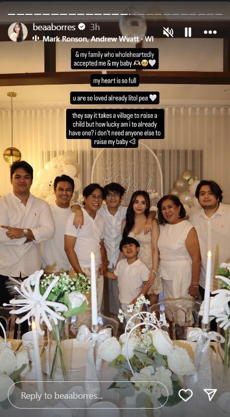 Bea Borres thanks her family