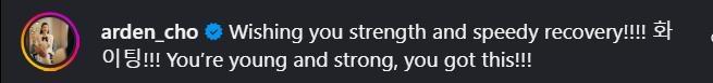 Arden Cho s Instagram comment to Cha Hyun seung