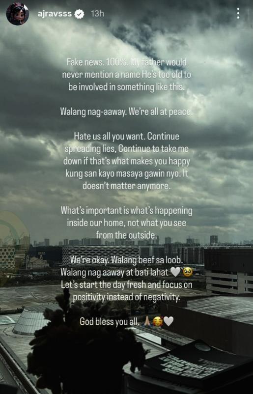 AJ Raval s Instagram Story