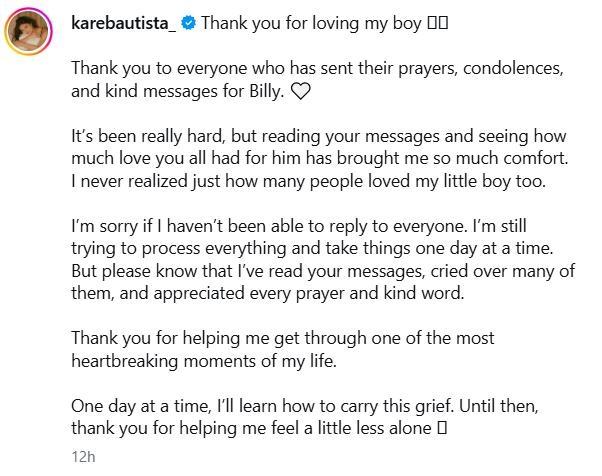 Karina Bautista on Billy s death 