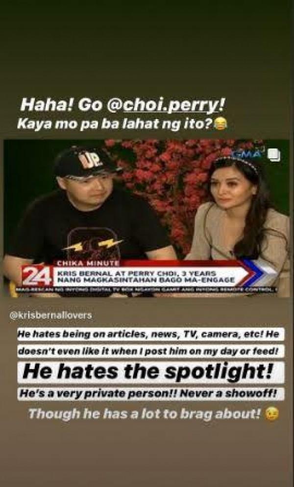 Kris Bernal and fiance Perry Choi