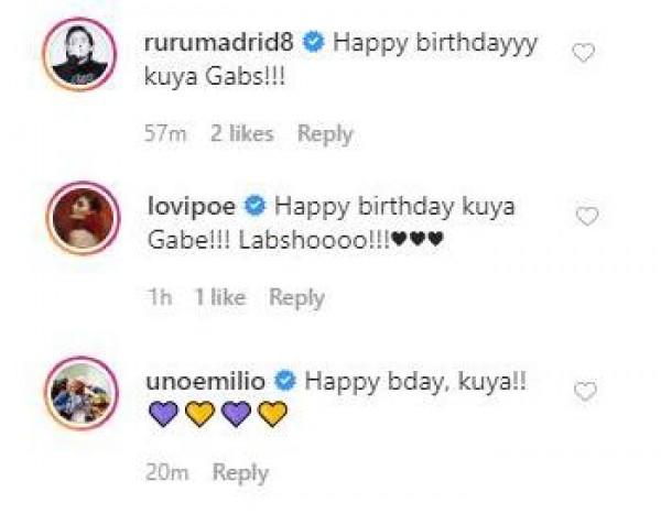 Ruru Madrid Lovi Poe Jake Ejercot greet Gabby Eigenmann on his birthday