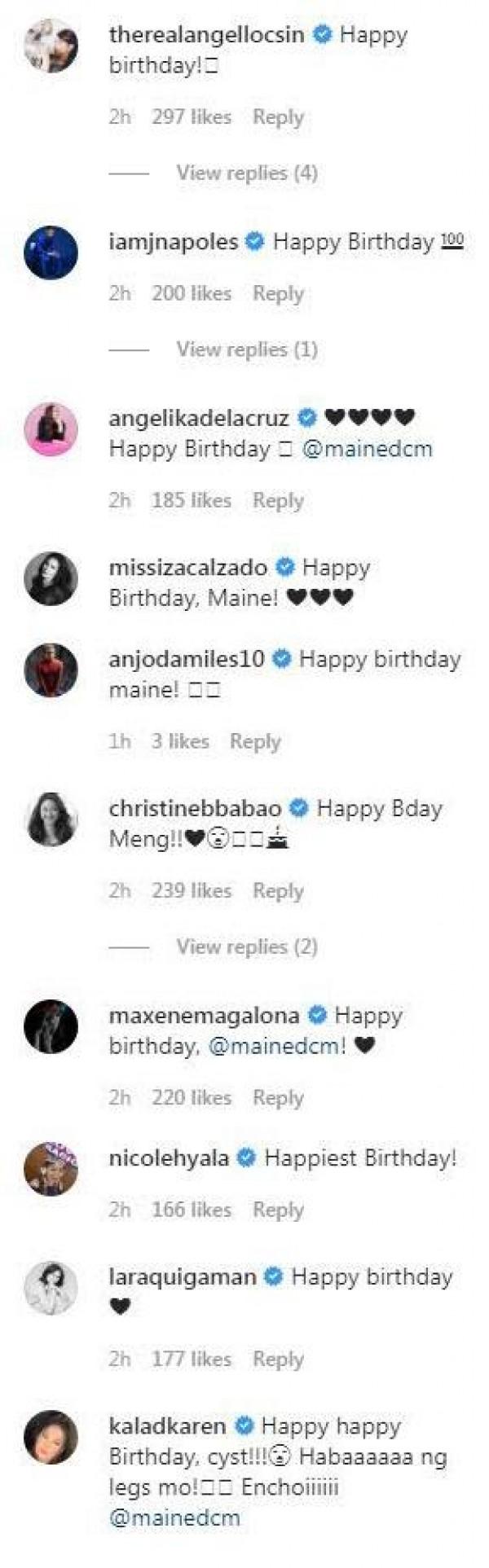 Celebrities greet Maine Mendoza a happy birthday