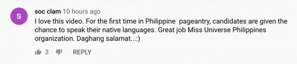 A comment from a netizen on YouTube