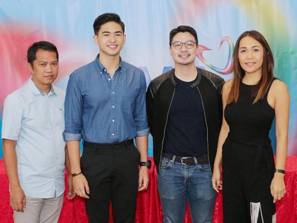 (L-R) Manolo Pedrosa's co-manager Jun Reyes; Manolo Pedrosa; GMA Assistant Vice President and Head for Talent Imaging and Marketing Simoun Ferrer; and GMA Artist Center Senior Talent Manager Joy Marcelo