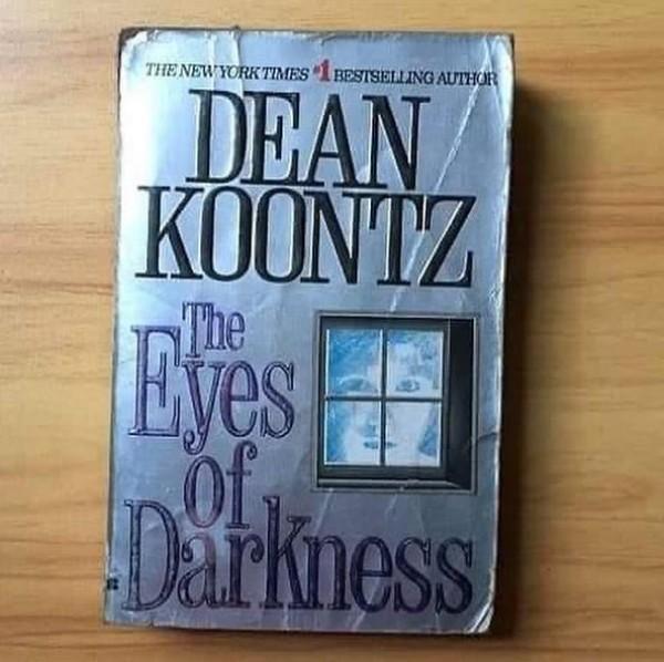  The cover of the paperback novel 'The Eyes of Darkness' by Dean Koontz / Image source: extinguishthelight (IG)