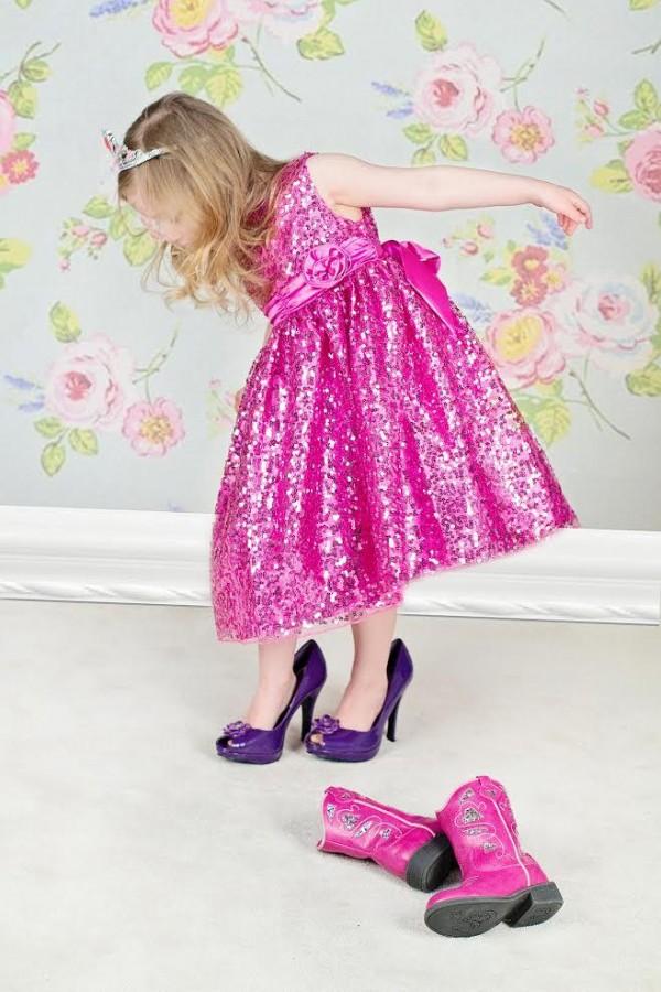 little girl in high heels