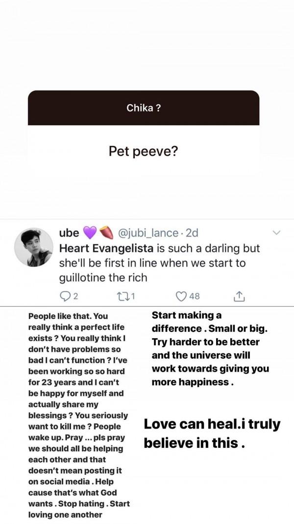Heart Evangelista Instagram Basher Response