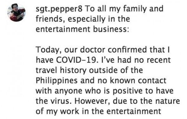 Instagram post of actor Christopher de Leon  |  @sgt.pepper8 (IG) 