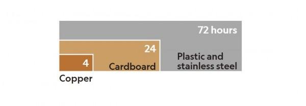 Coronavirus stable on surfaces: a chart | Photo by National Geographic Science 
