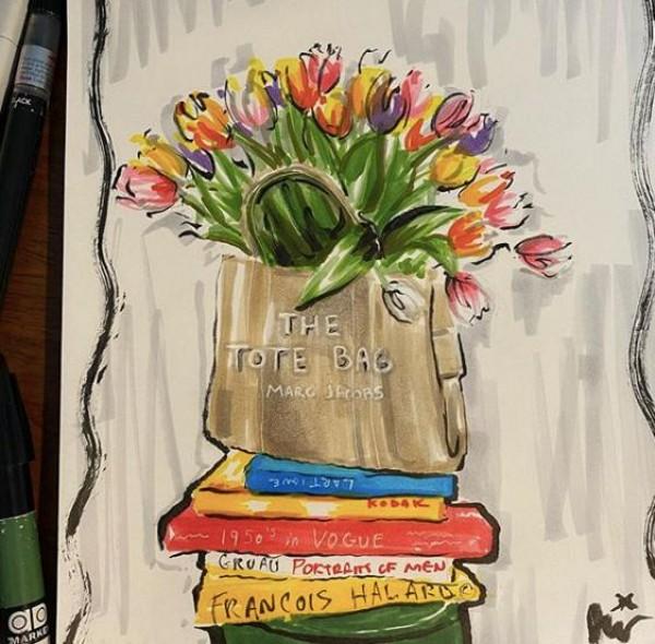 Sample output from Drawn Together, draw-along series of Marc Jacobs  |  @marcjacobs (IG)