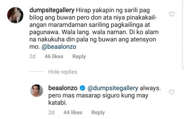 John Lloyd Cruz and Bea Alonzo exchanged thoughts about the full moon