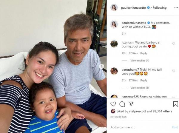 Pauleen Luna s most recent family photo with Vic Sotto and baby Tali