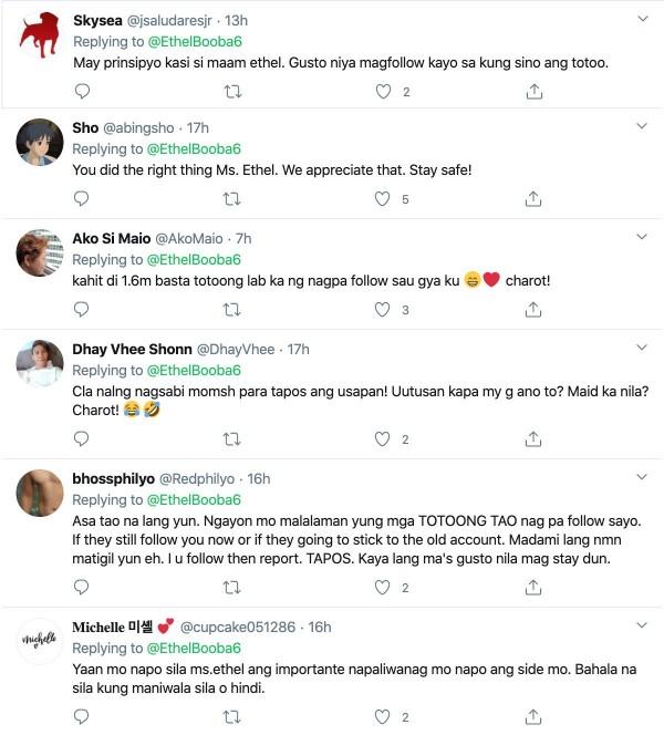 Netizens comments on Ethel s official Twitter account Source EthelBooba6 Twitter