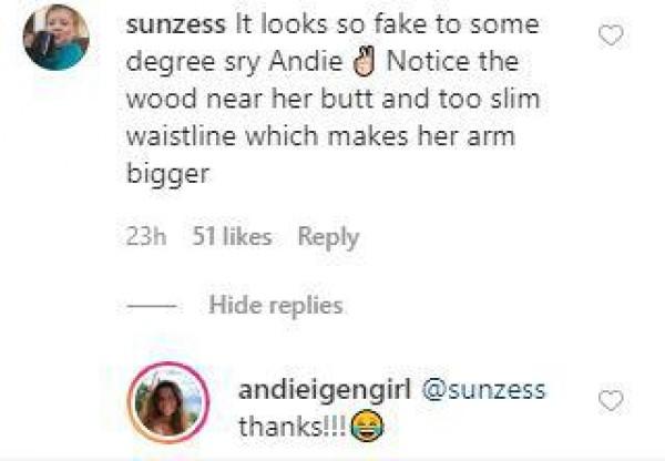 Andi Eigenmann s basher comments on her photo