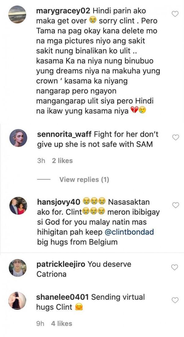 Netizens reactions sa Instagram account ni Clint Bondad