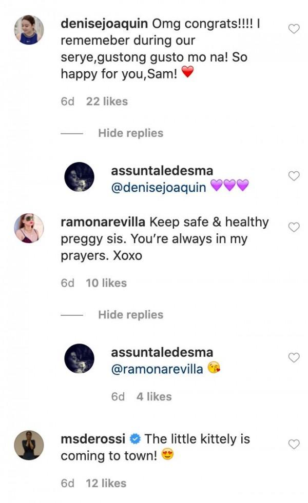 Denise Joaquin and Alessandra de Rossi comments on Assunta s post 