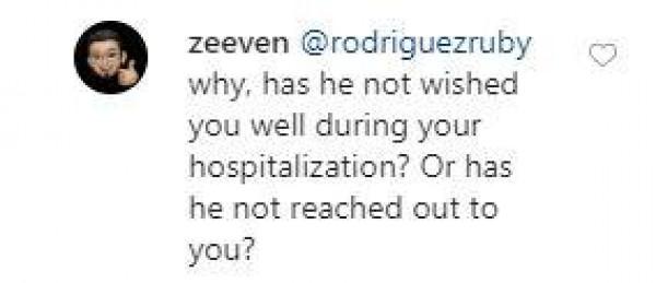 Fan asks clarification about Ruby Rodriguez s comment