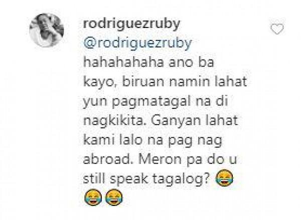 Ruby Rodriguez s response to fan