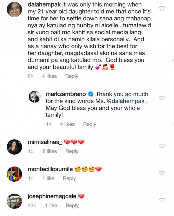 Netizens comments on Mark Zambrano s post 