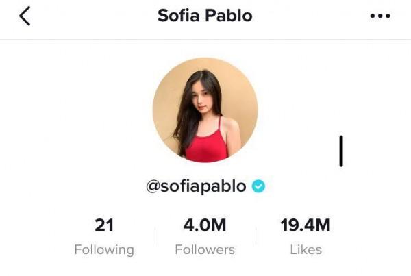 Sofia Pablo now has 4 million TikTok followers
