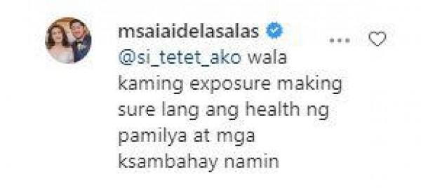 Aiai delas Alas on taking the rapid test
