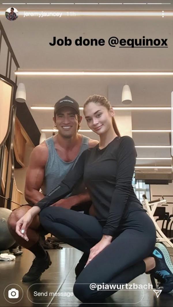 Pia Wurtzbach and Jeremy Jauncey post workout