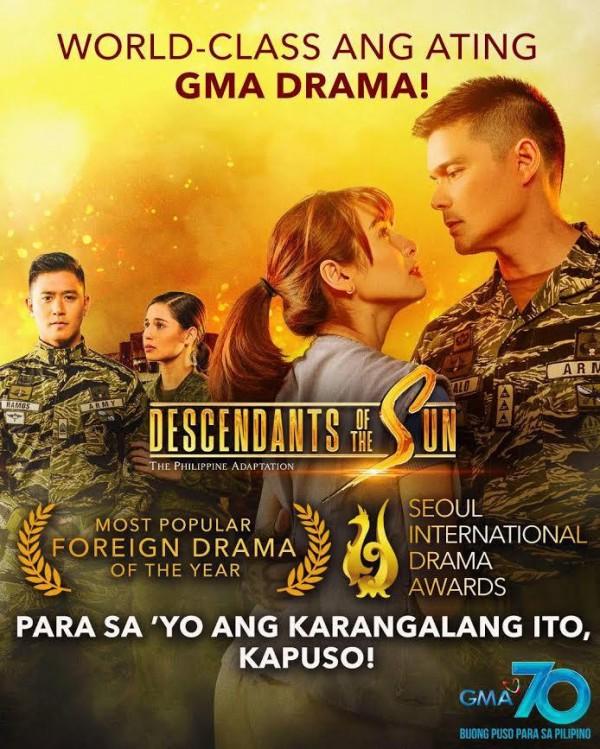 Descendants of the Sun Ph wins Best Foreign Drama at the 15th Seoul International Drama Awards