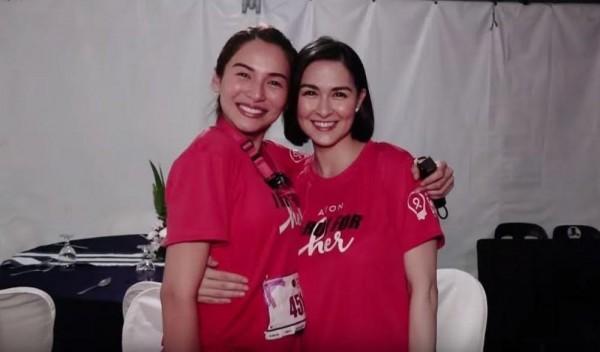 Jennylyn Mercado and Marian Rivera at the Avon Pink Light Run and Walk 2019