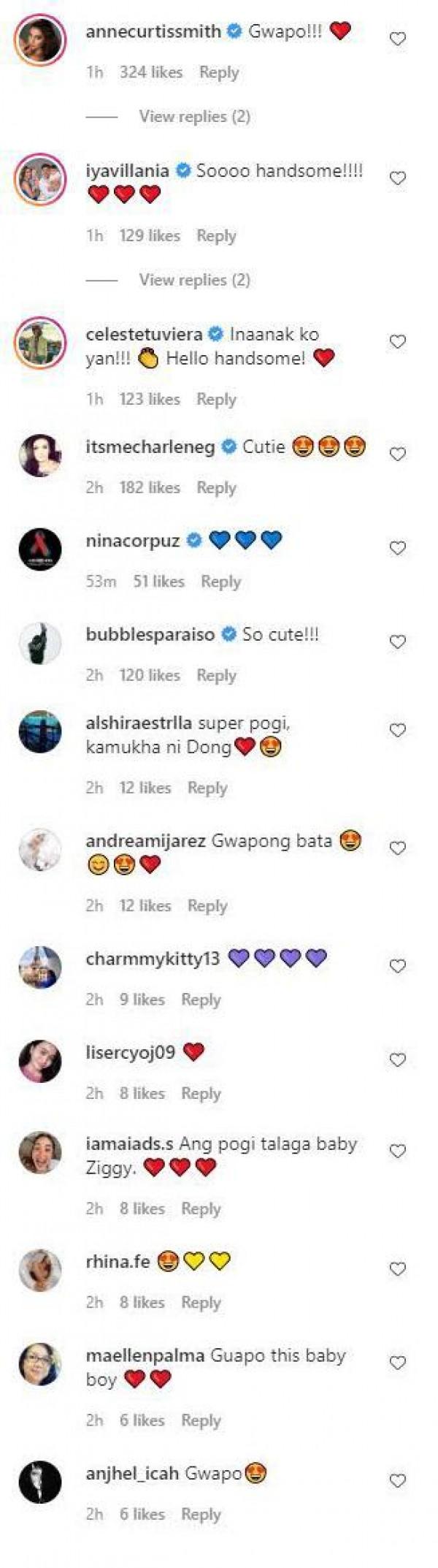 Celebrities and netizens comments on Ziggy Dantes s photos