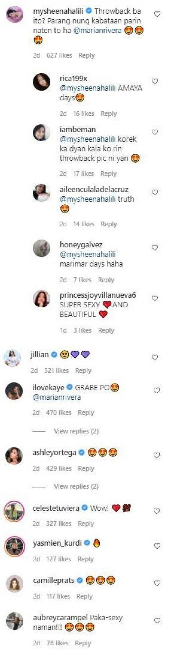 Celebrities and netizens comment on Marian Riveras photo