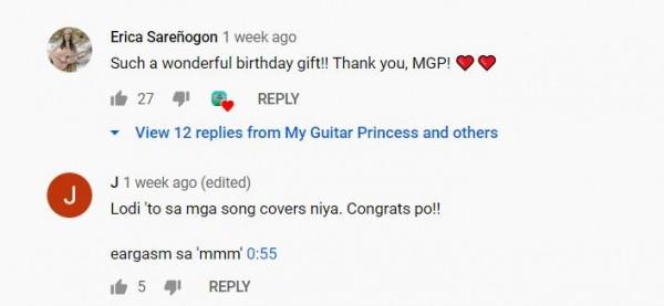 Screenshots taken from My Guitar Princess YT channel