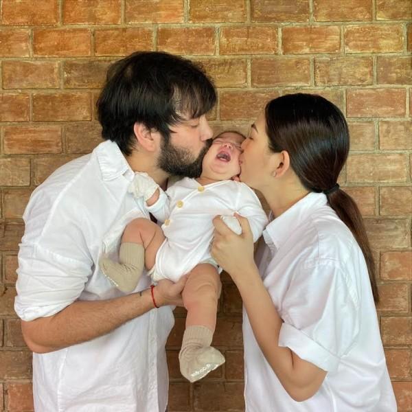 Baby Jose Christiano sandwiched by Luane Dy and Carlo Gonzalez