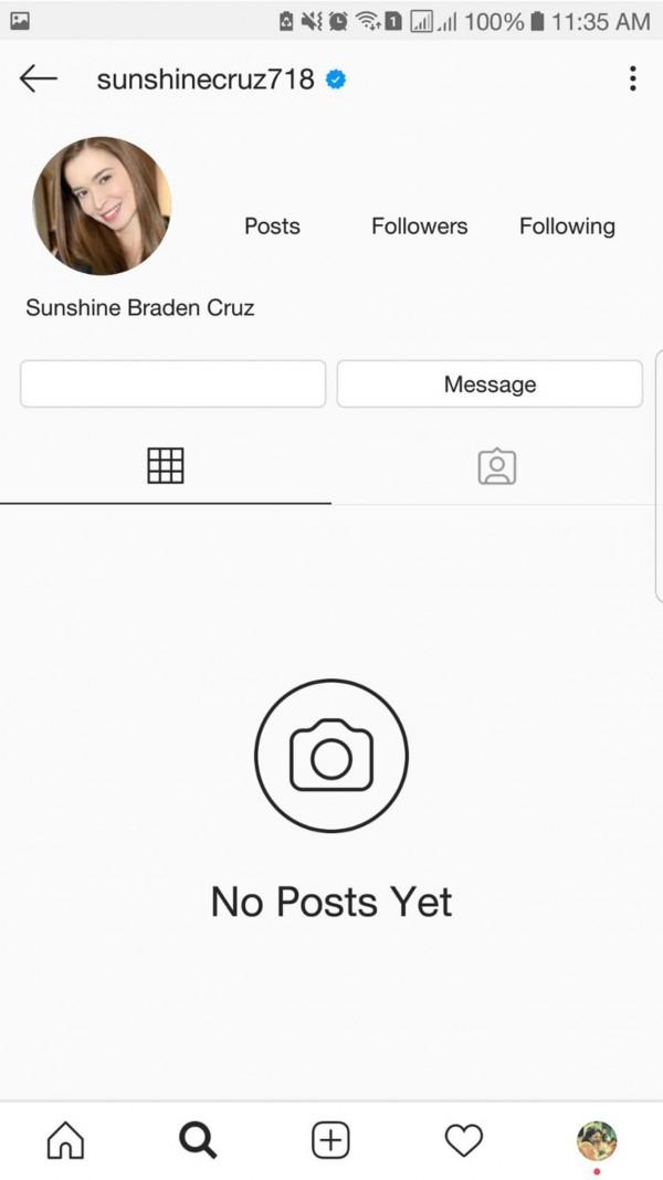 Sunshine Cruz s Instagram account