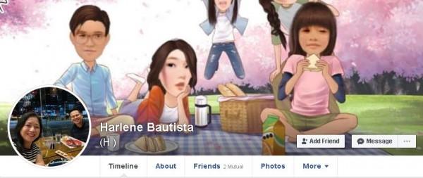 Screenshot from Harlene Bautistas Facebook profile