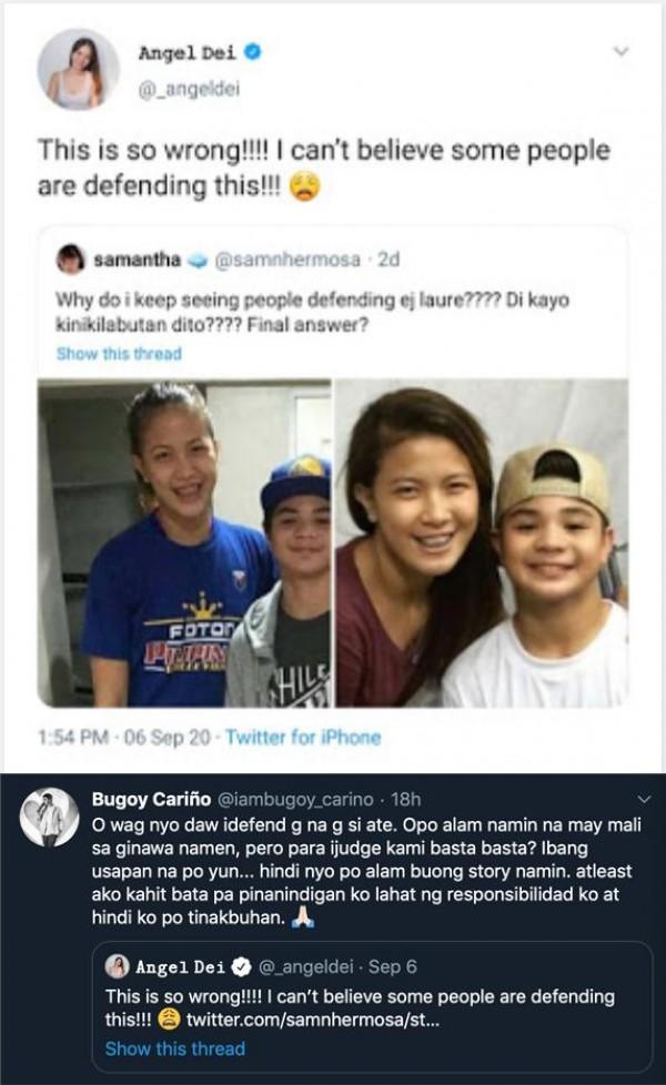 Bugoy Cari&ntilde;o sinagot si Angel Dei