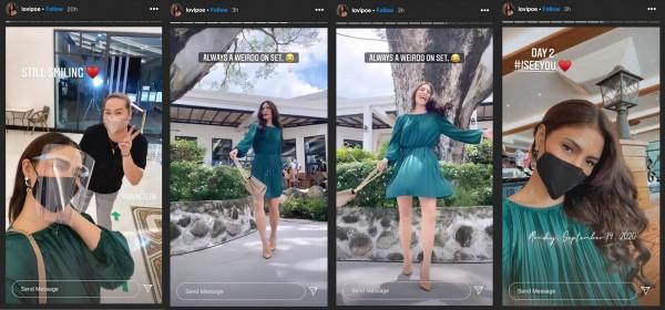 Lovi Poe on the set of I Can See You High Rise Lovers