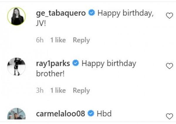 Photos taken from the comment section of John Vic De Guzman s Instagram account