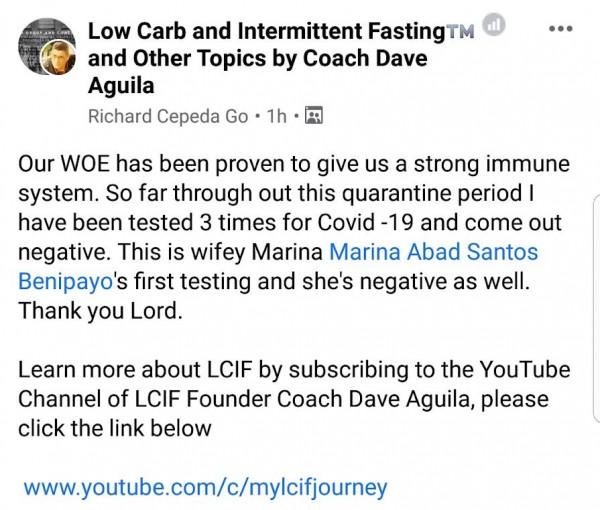 Ricardo Cepeda tests negative for COVID19