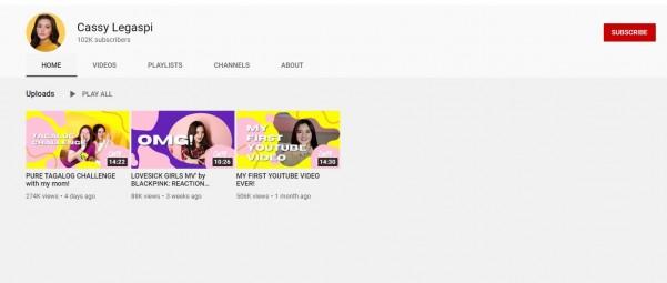 Photo taken from Cassy Legaspi s Youtube channel and Instagram Story