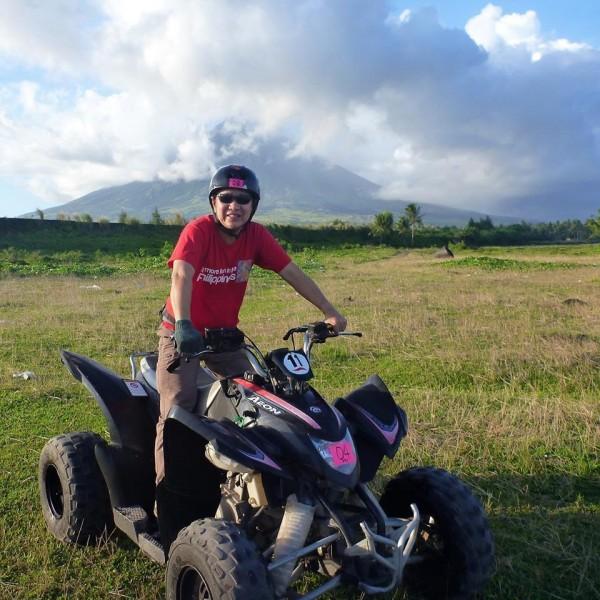 Sir Robby Cereno riding an ATV closer to Mayon Volcano from Robby Cereno FB