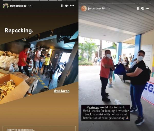 Members of AKTOR distribute relief goods to Ulysses victims in Marikina