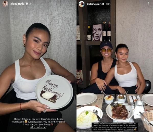 Klea Pineda and her girlfriend Katrice Kierulf celebrated their 18th monthsary with a romantic date