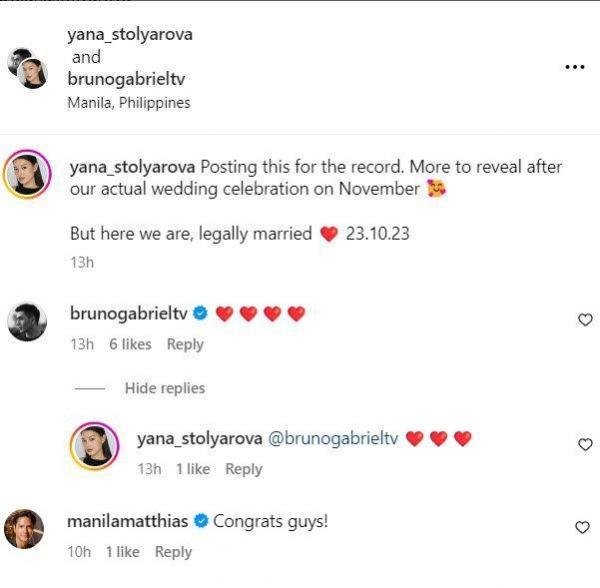 Bruno Gabriel is now married 