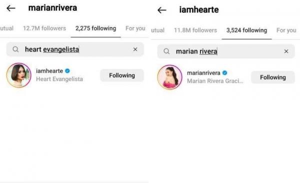 Heart Evangelista and Marian Rivera are now following each other on  Instagram!