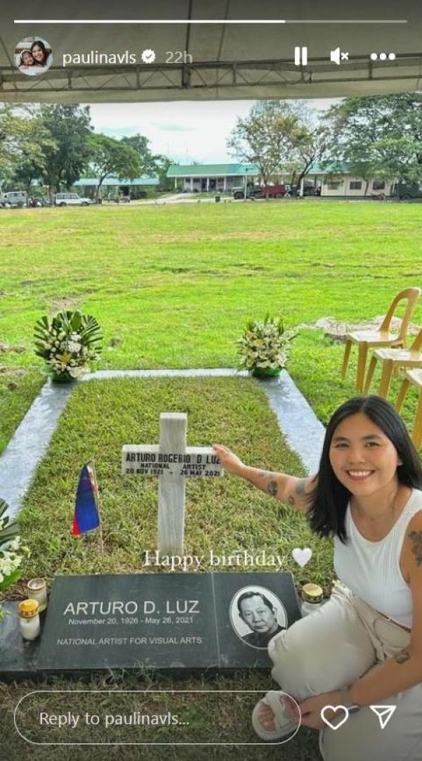 Paulina Sotto visits the grave of her late grandfather Arturo Luz