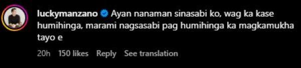Luis Manzano s comment